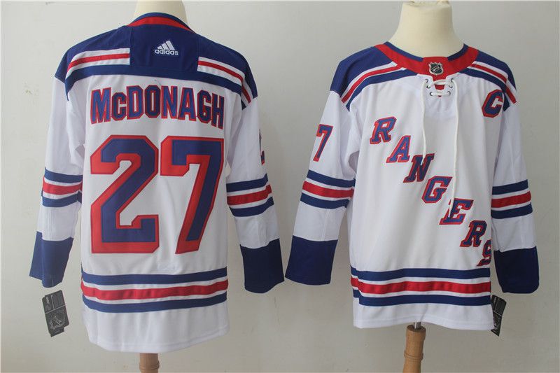 Men New York Rangers #27 Mcdonagh White Hockey Stitched Adidas NHL Jerseys->new york rangers->NHL Jersey